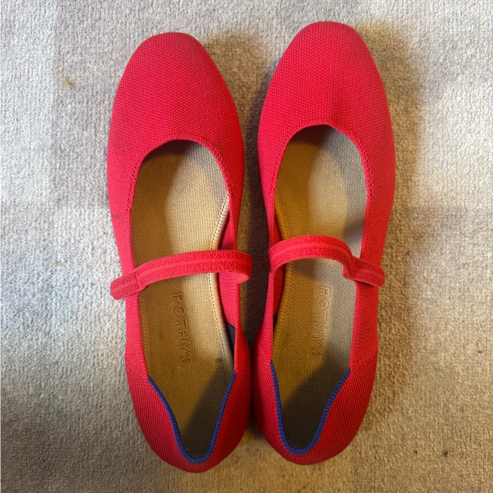 Rothy's Red Mary Jane Flats